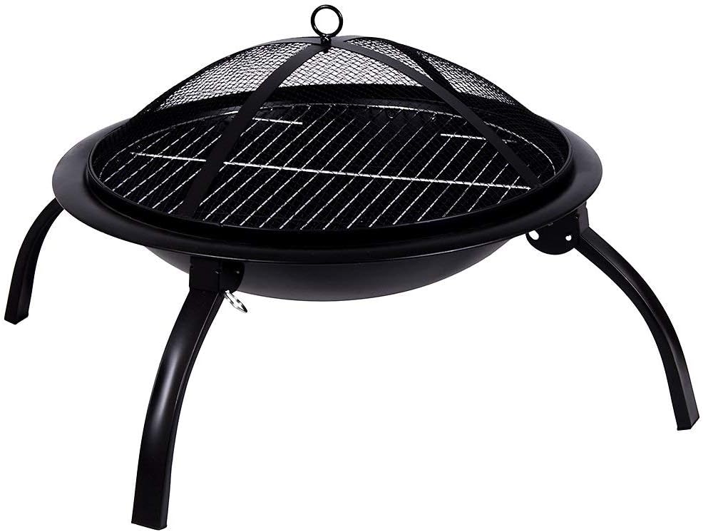 Fire Vida Large Fire Pit Steel Folding Outdoor Garden Patio Heater Grill Camping...