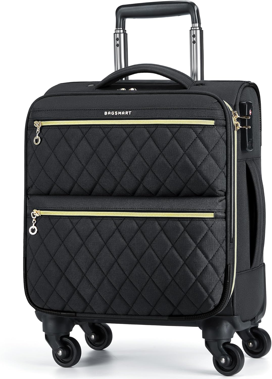 BAGSMART Underseater Carry On Luggage Airline Approved with Spinner Wheels, 16 I...