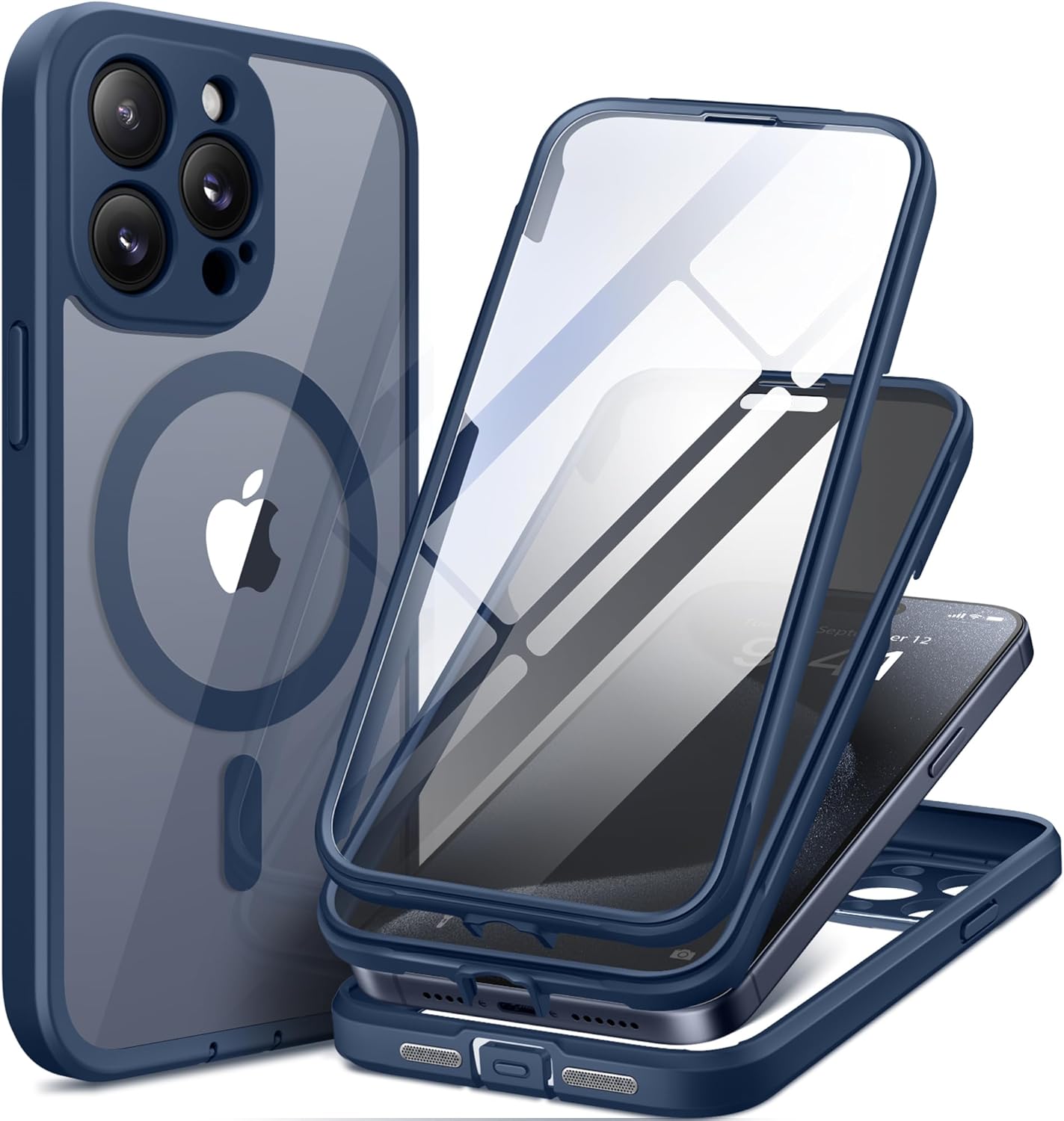 for iPhone 15 Pro Case Magnetic, [Compatible with Magsafe], Built-in 9H Tempered...
