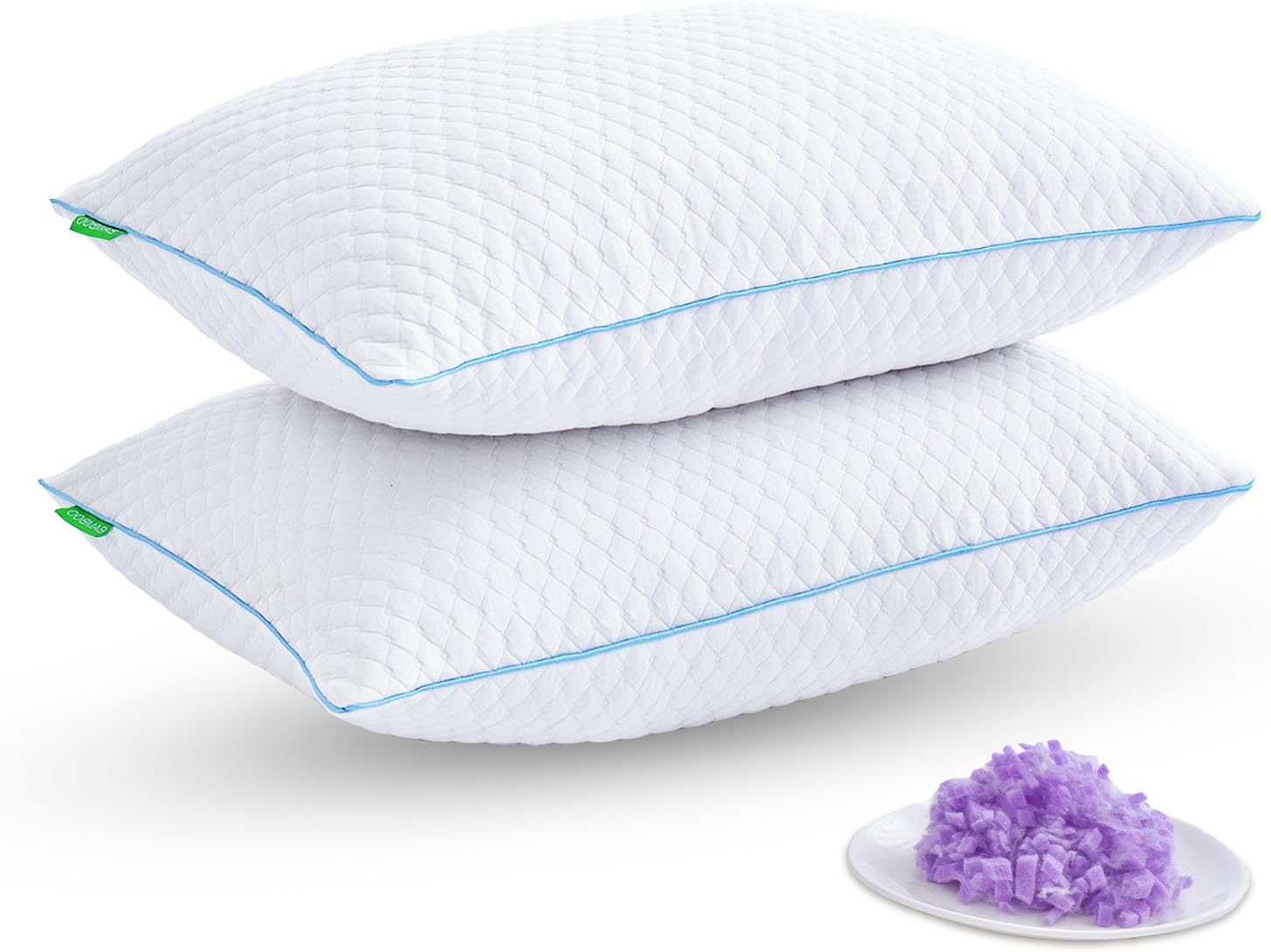 Shredded Memory Foam Pillows for Sleeping 2 Pack - Cooling Bed Pillows King Size...
