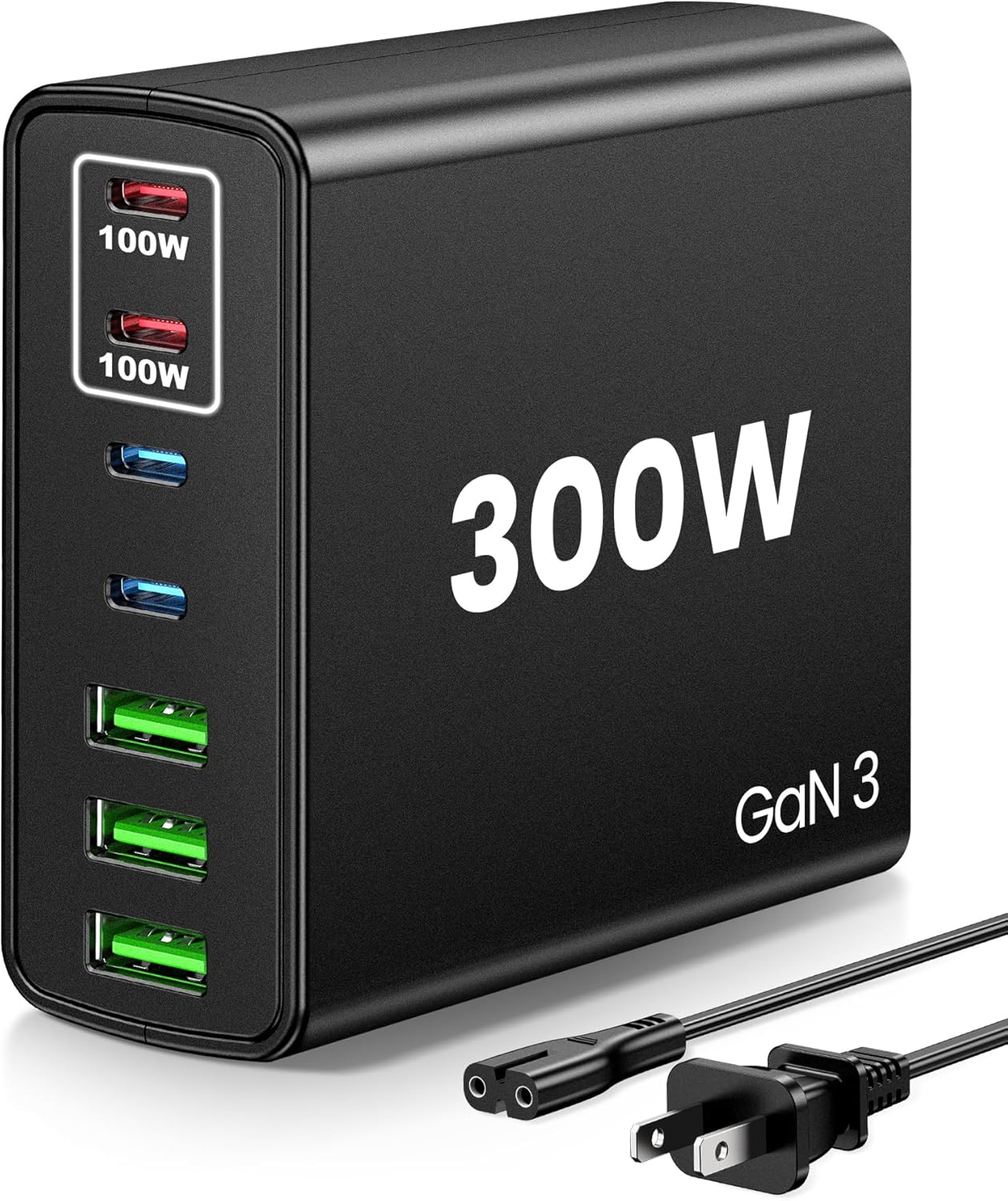 USB C Fast Charger Block 300W: 7 Port USB Charging Station Hub Brick - Dual PPS...