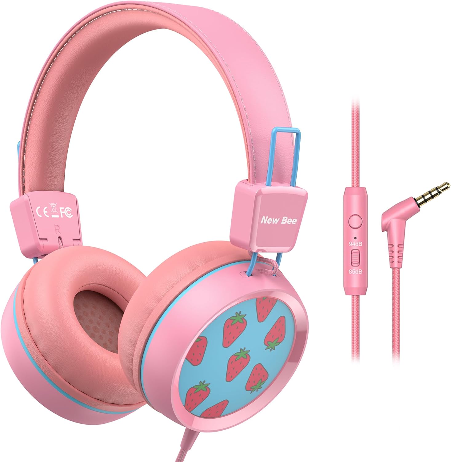 New bee Kids Headphones Wired for School with Microphone KH20 HD Stereo Safe Vol...