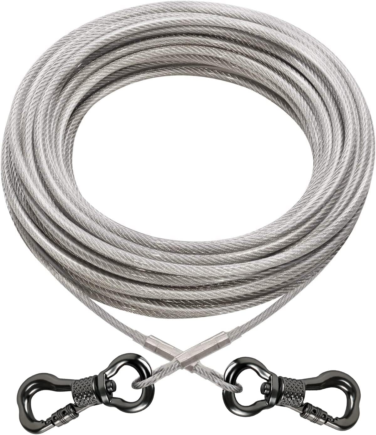 XiaZ Dog Tie Out Cable 50ft, Outdoor Runner Lead Chain Tether for Small Medium L...