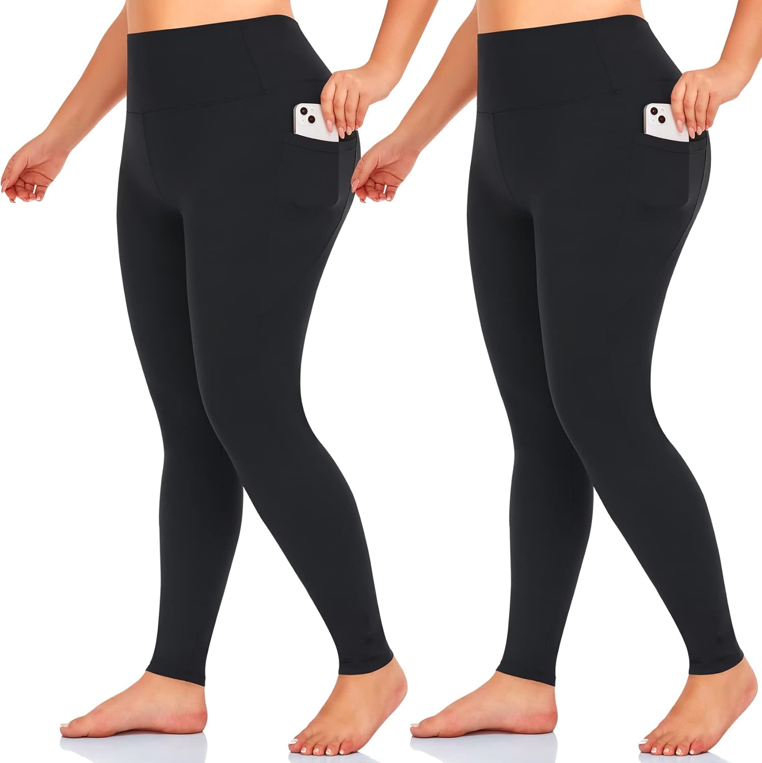 MOREFEEL Plus Size Leggings for Women-Stretchy X-Large-4X Tummy Control High Wai...