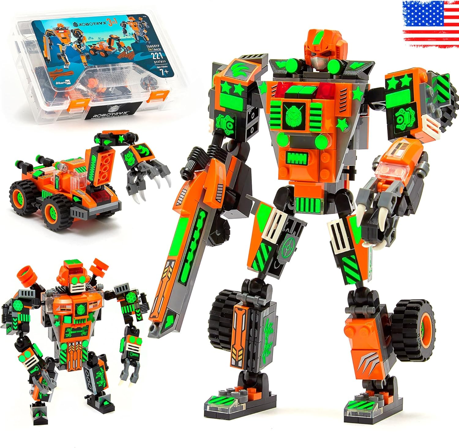 Jitterygit Mech Robot Super Hero Action Figure Xmas Gift Toy Set, Best STEM Buil...