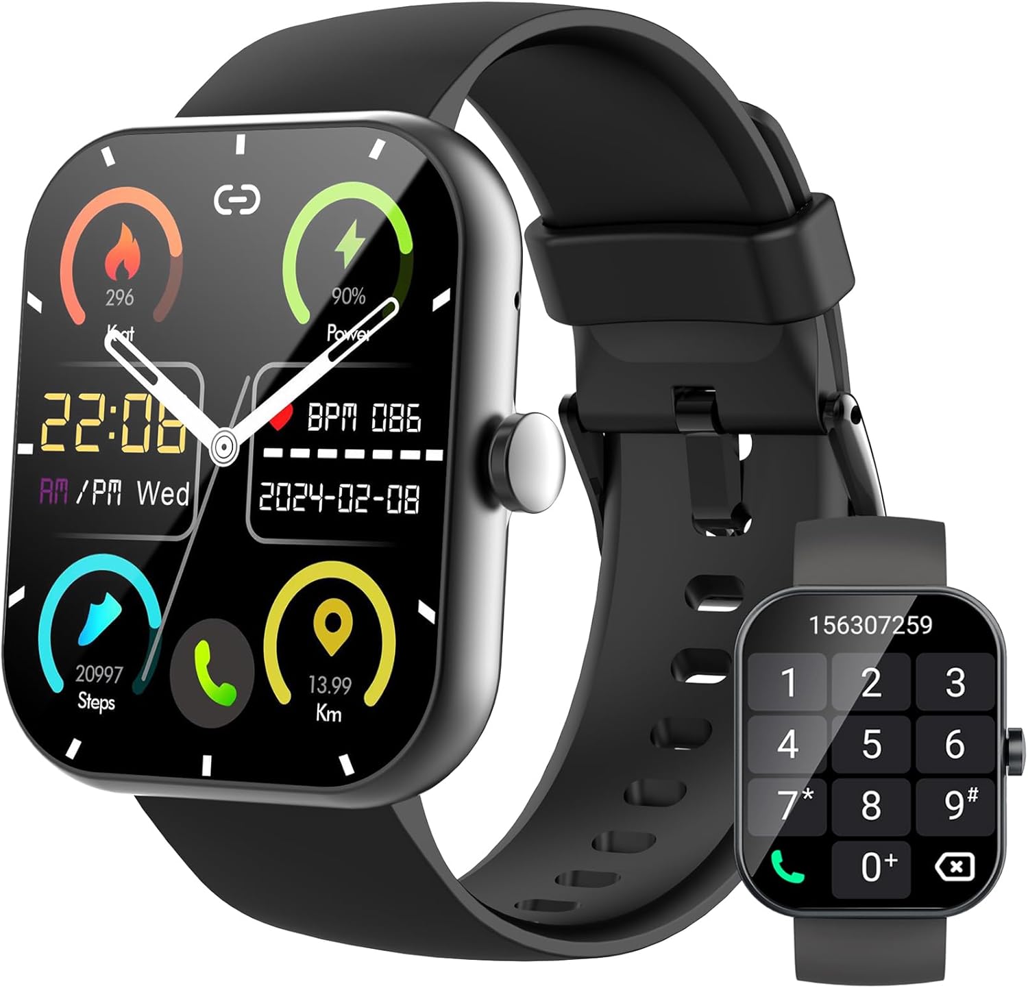 Smart Watch(Answer/Make Call), 1.96" Smartwatches for Men Women, Fitness Activit...