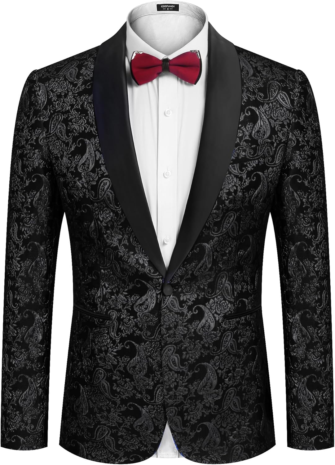 COOFANDY Men's Floral Tuxedo Jacket, High-Quality Jacquard Suit Jacket, Slim Fit...