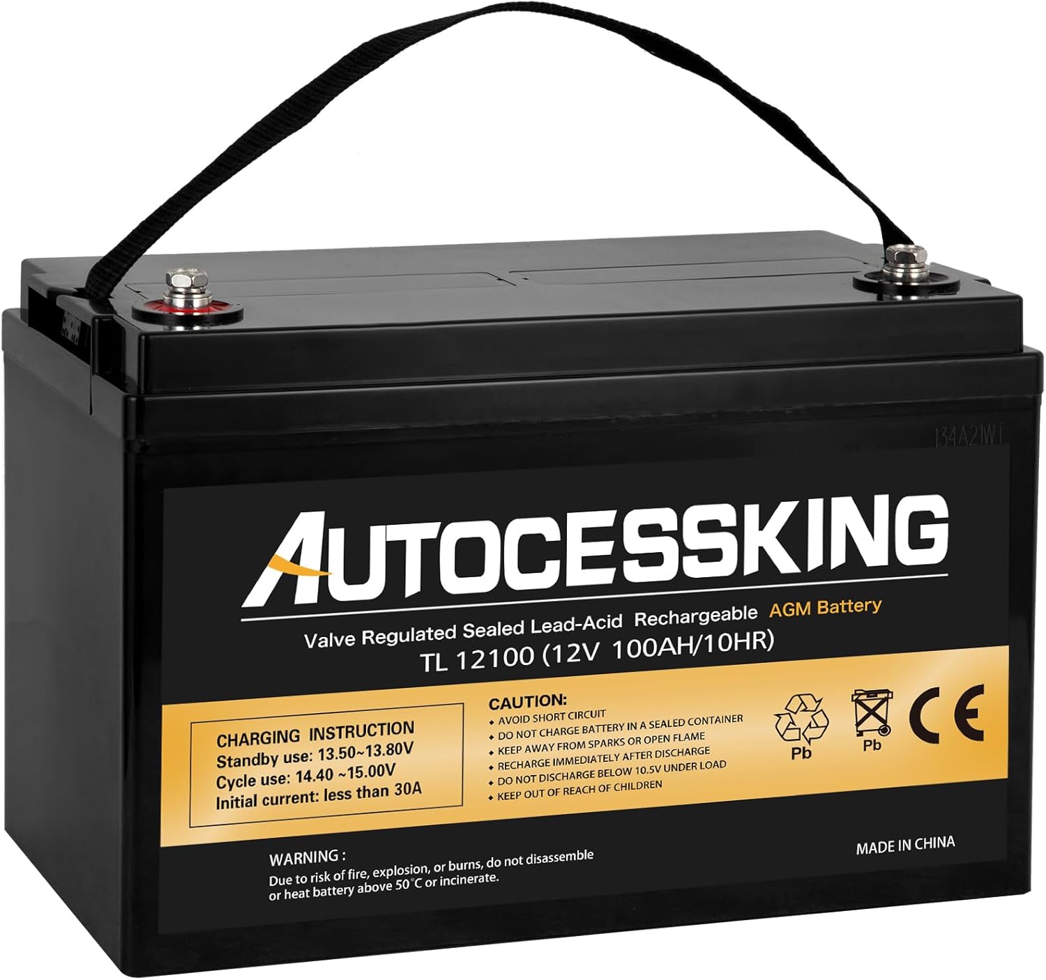 12 Volt 100Ah Battery, AGM Deep Cycle Group 31 Battery with Maintenance-Free, 3%...