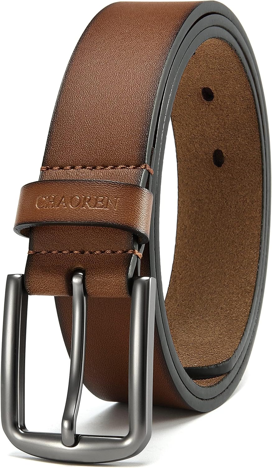 CHAOREN Leather Belts for Men - Mens Belts Leather 1 3/8" for Casual Jeans - Ova...