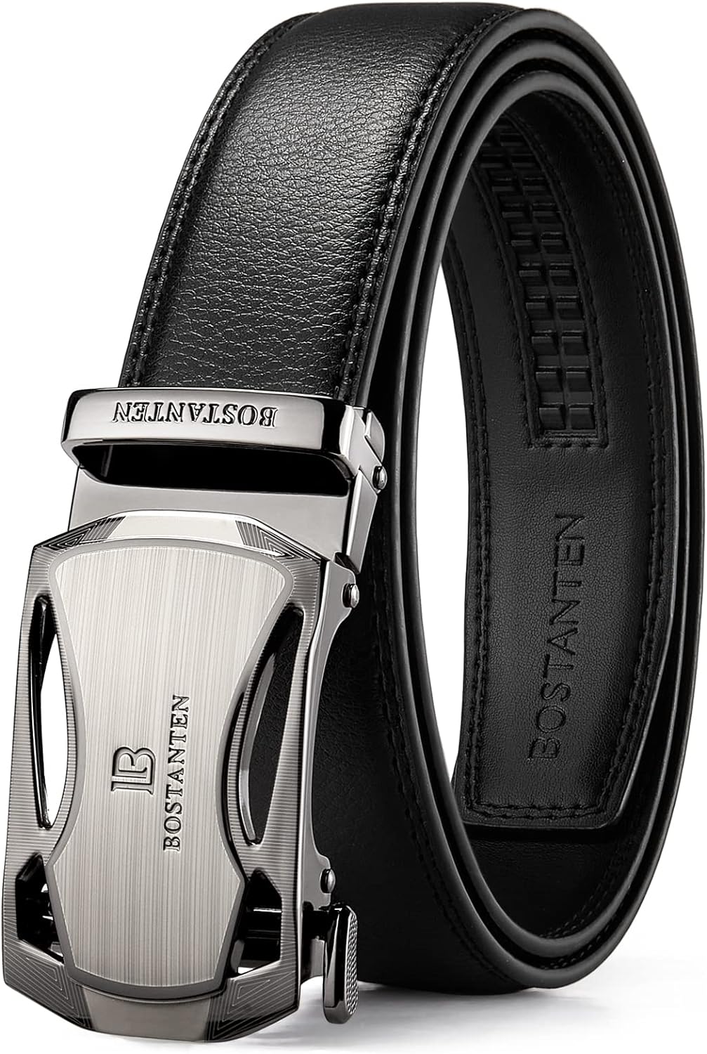 BOSTANTEN Leather Ratchet Belts for Men - Ratchet Mens Belt 1 3/8" with Adjustab...