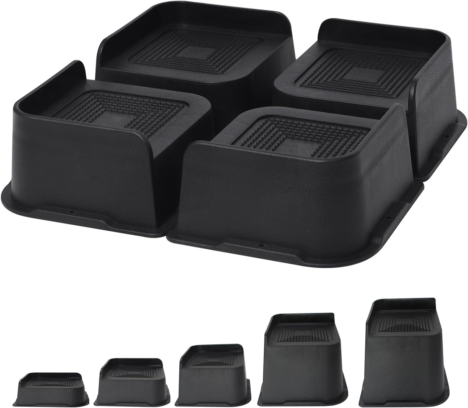 MYMULIKE Bed Risers 2 inch, 3 inch, 4 inch, 6 inch or 8 inch Heavy Duty Furnitur...
