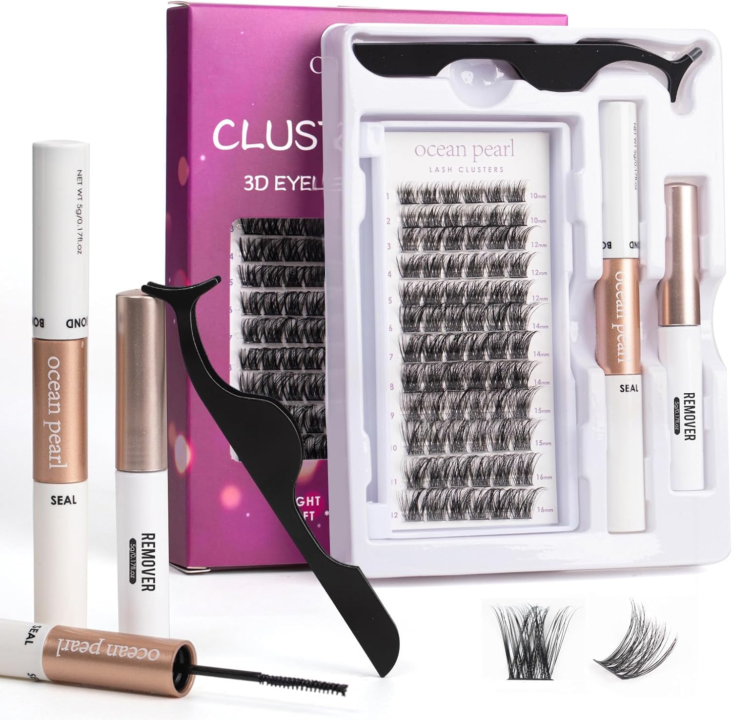 Lash Extension Kit 72 Cluster Individual Lashes Natural with Lash Bond and Seal...