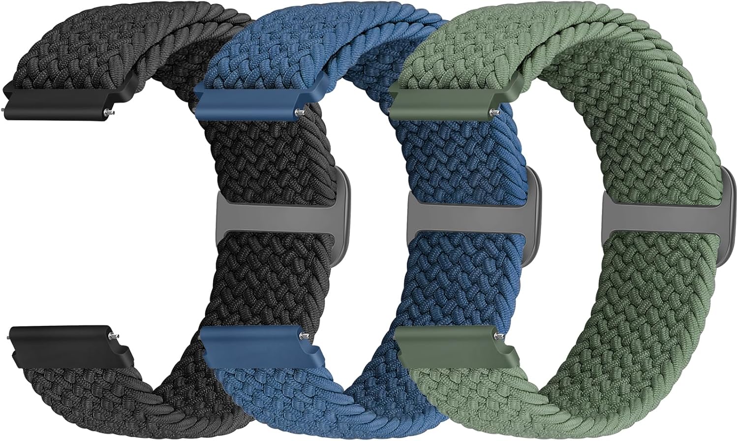 Yunshare Braided Solo Loop Elastic Strap 18mm 20mm 22mm Quick Release Watch Band...