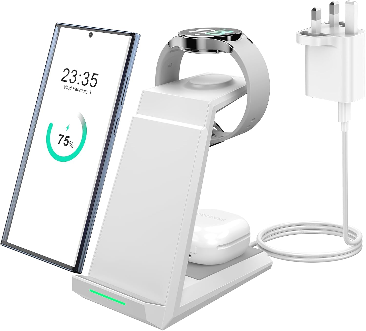 Wireless Charger for Samsung - NANAMI 3 in 1 Fast Charging Stand for Multiple De...