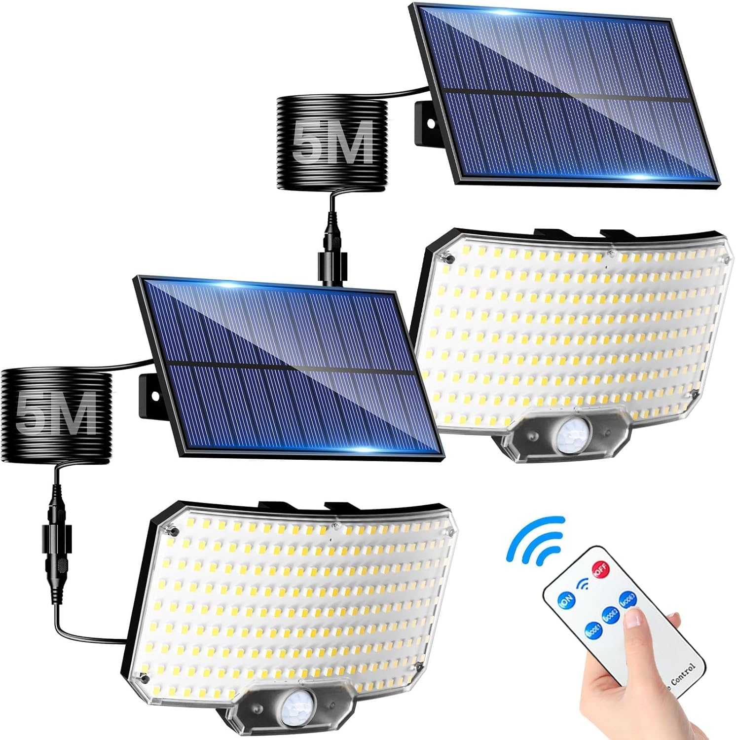 LOTMOS Solar Lights Outdoor Garden 2 Pack, 234LED Solar Security Lights Outdoor...