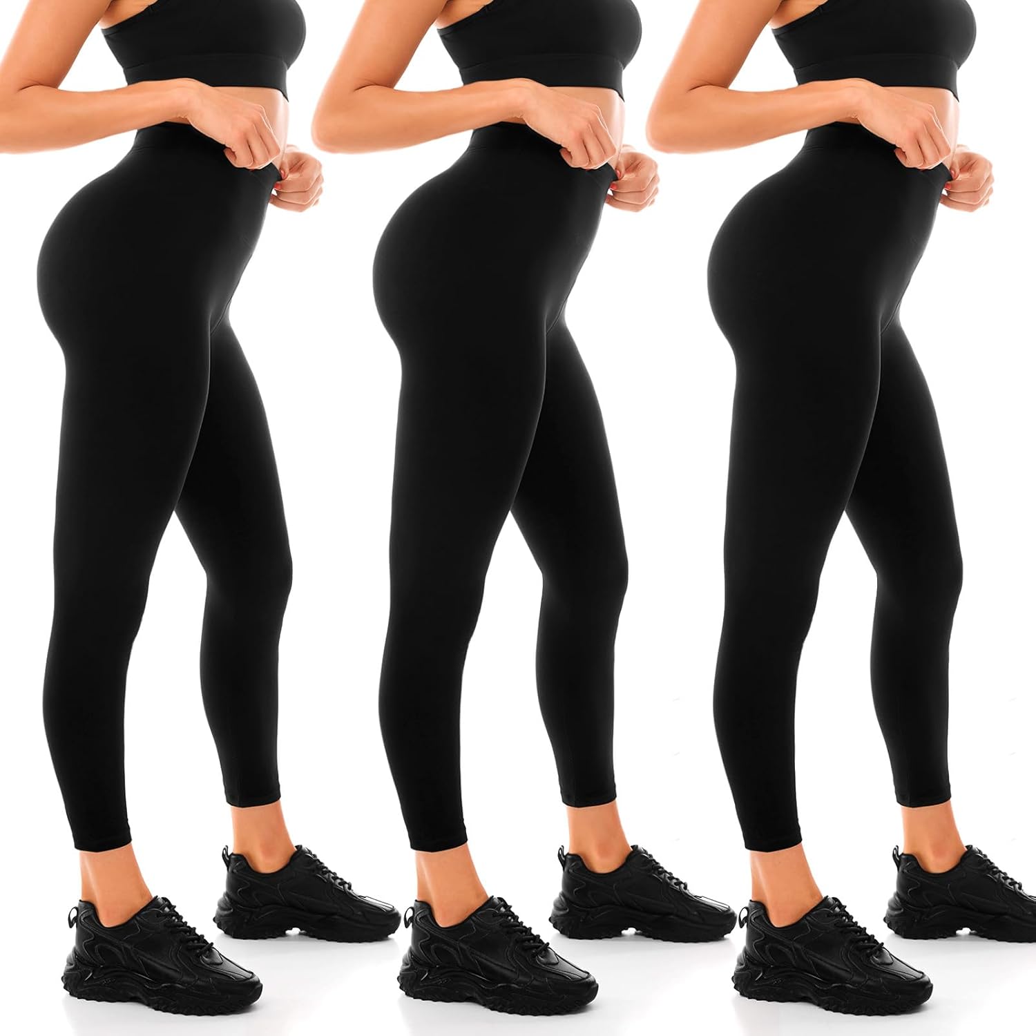 Sanpetix High Waisted Leggings for Women, Black Leggings for Workout Gym Yoga XX...