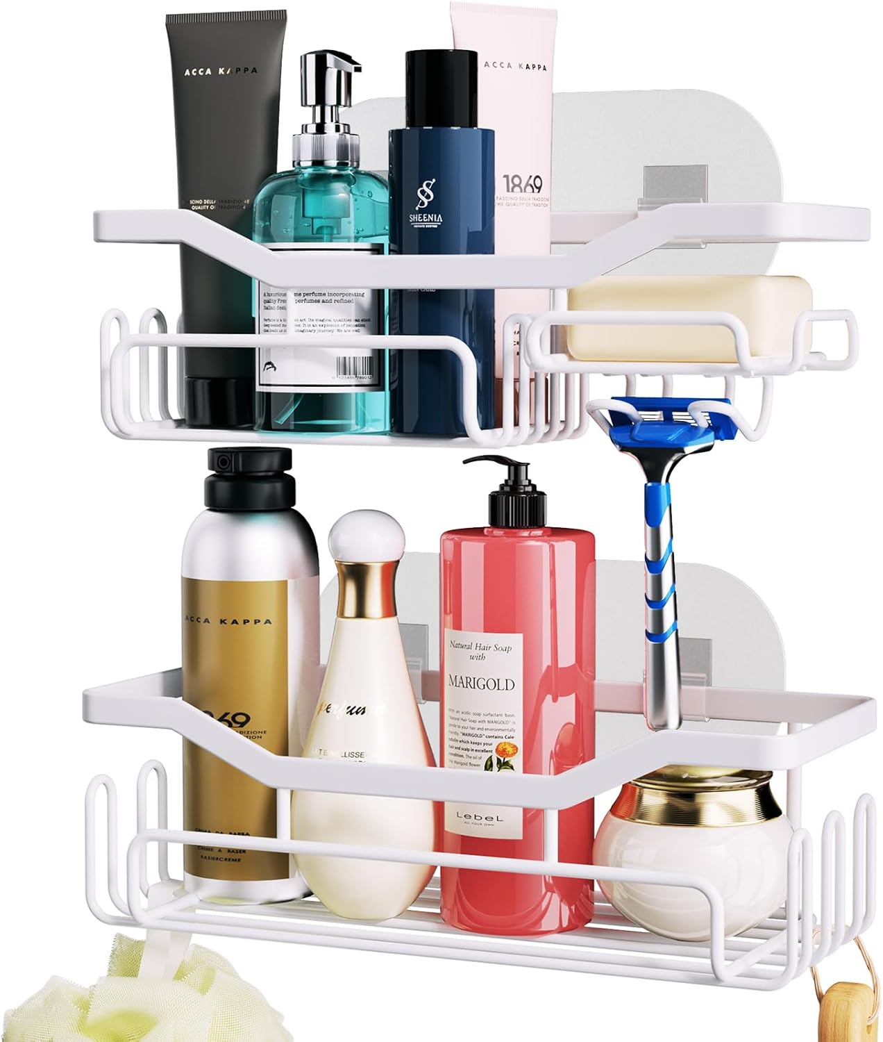 HapiRm Shower Caddy Bathroom Shelf with Soap Dish Holder, Shower Shelf No Drilli...