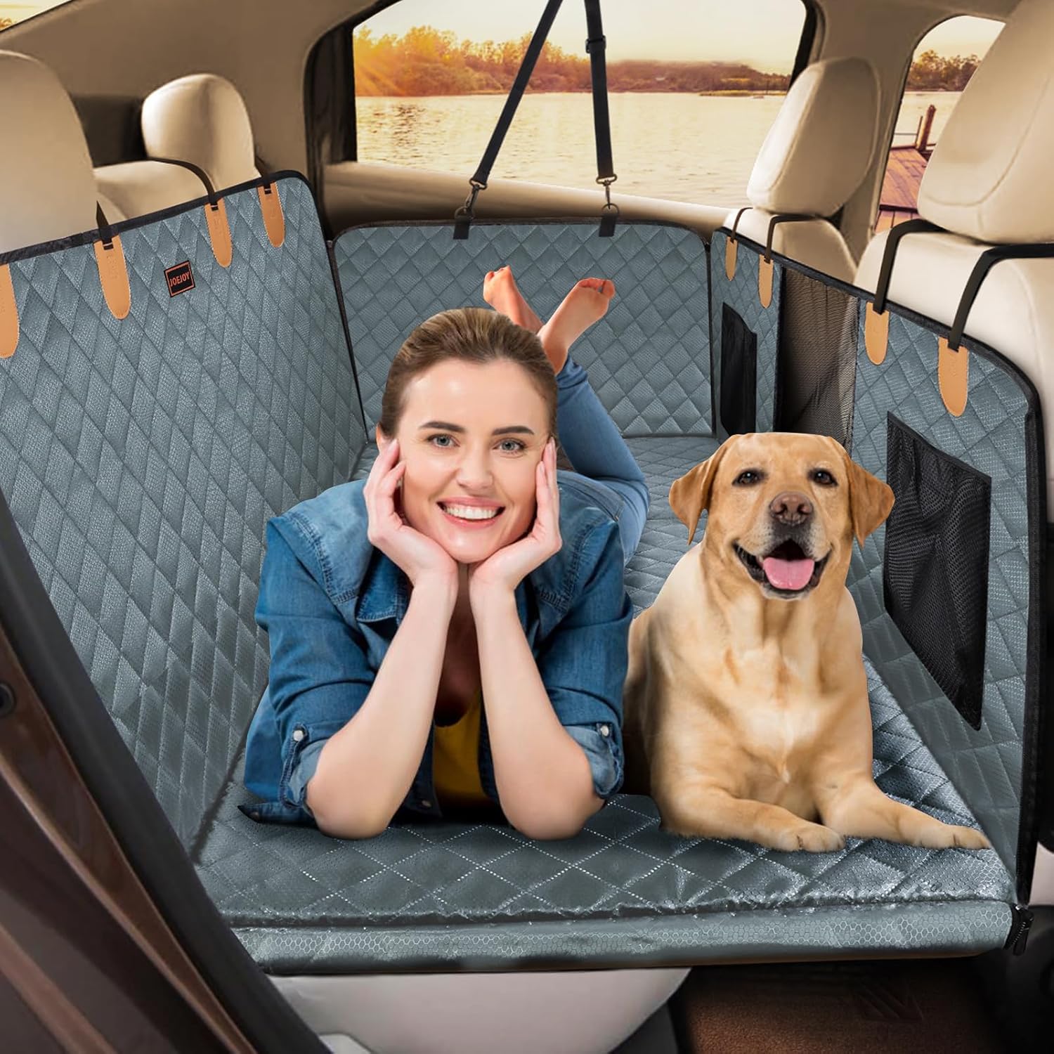 JOEJOY Back Seat Extender for Dogs - Dog Car Seat Cover for Dogs Waterproof & Fo...