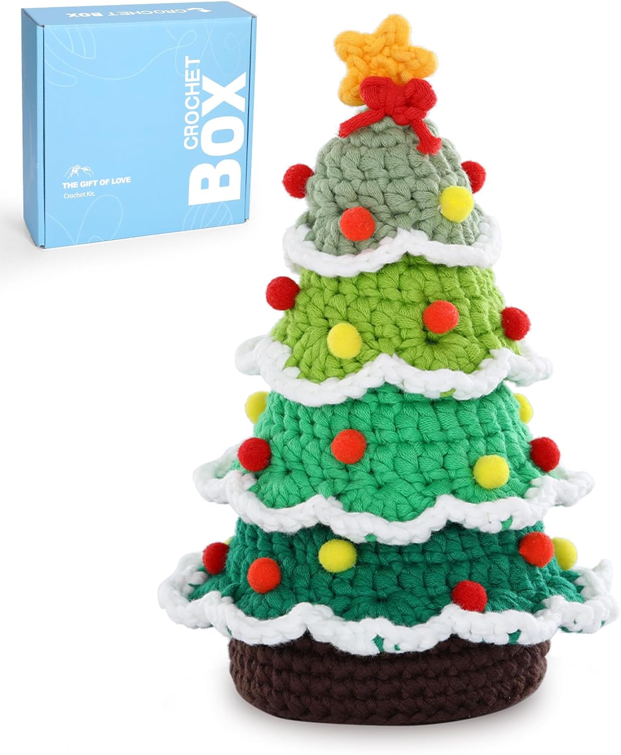 CrochetBox Crochet Kit for Beginners: Christmas Tree Crochet Kit for Adults, Tee...