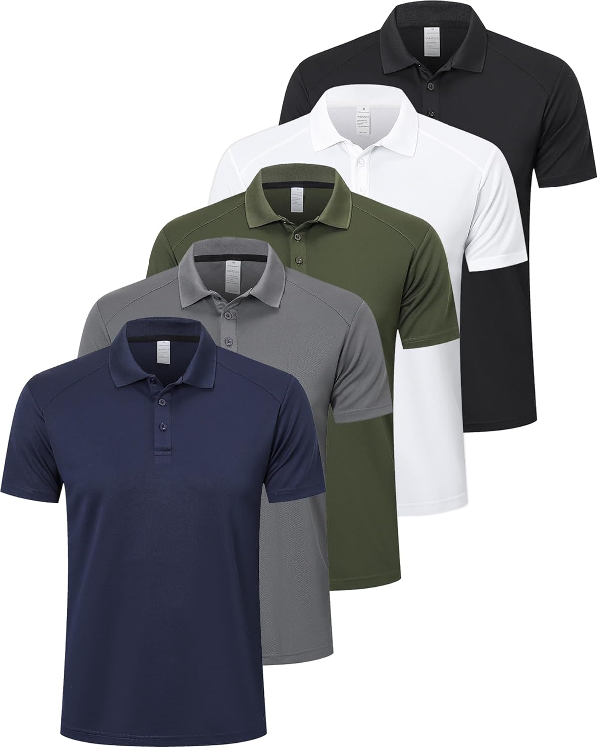 ZENGVEE Men's Polo Shirts Breathable Quick-Dry Moisture Wicking Workout Golf Gym...