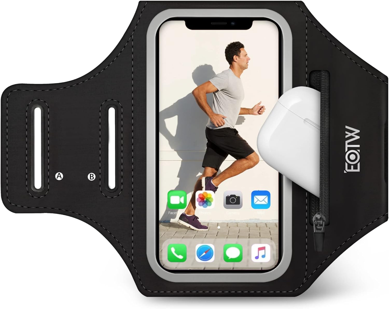 EOTW Running Armband Phone Holder with Airpods Zipper Pocket for iPhone 16/15/14...