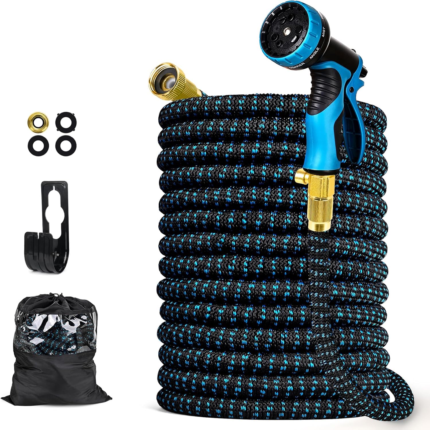 Expandable Garden Hose, 50FT Hose Pipe with Alloy Connectors and 8-Model Nozzle,...