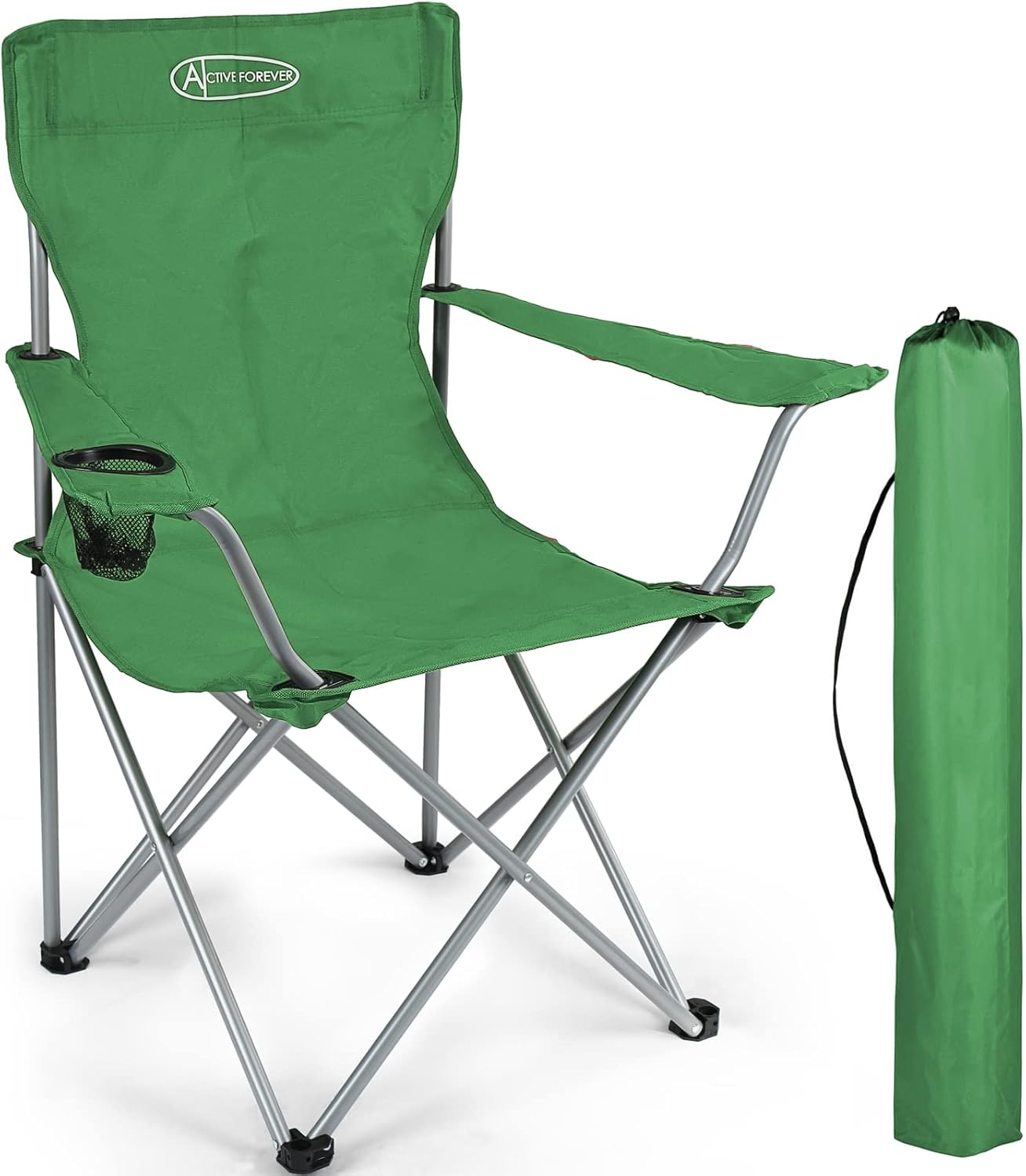 ACTIVE FOREVER Folding Camping Chair, Special Outdoor Portable Chair with Cup Ho...