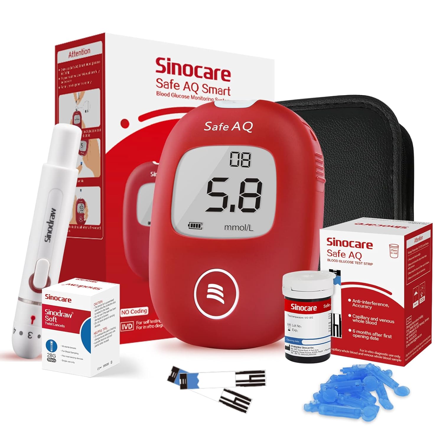 sinocare Diabetes Testing Kit, Blood Sugar Monitor...