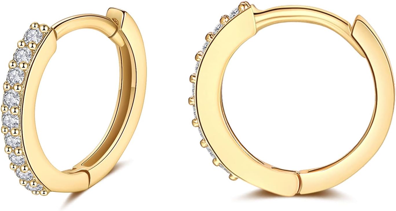 Silver Earrings for Women, S925 Sterling Silver Tiny Hoop Earrings | Small Helix...