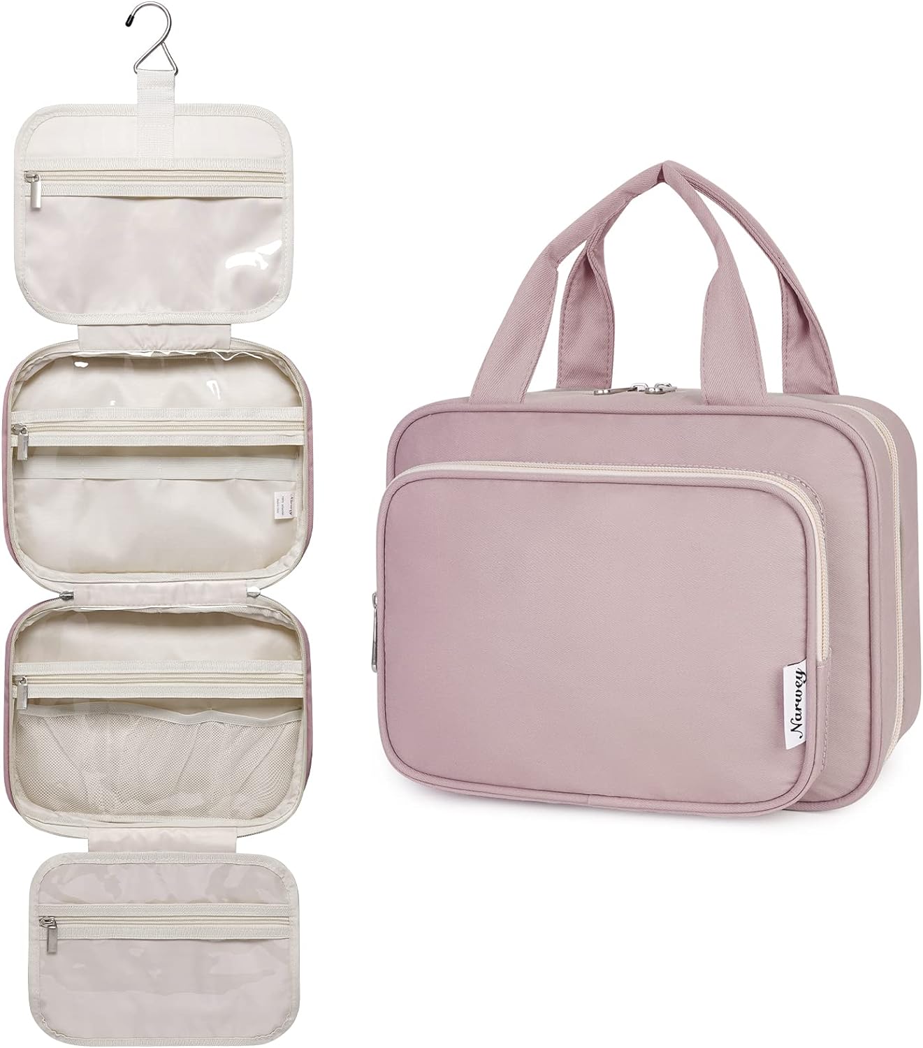 Narwey Hanging Travel Toiletry Bag, Special Wash Bag for Cosmetics, Innovative M...