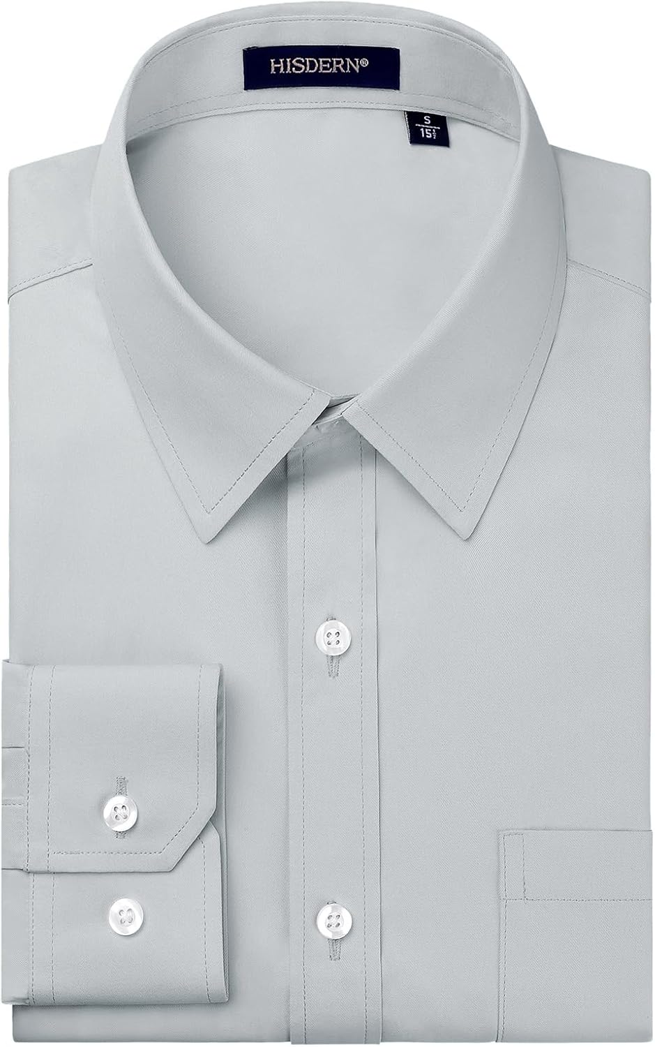 HISDERN Men's Formal Dress Shirt, Special Long Sleeve Business Casual Shirt, Inn...