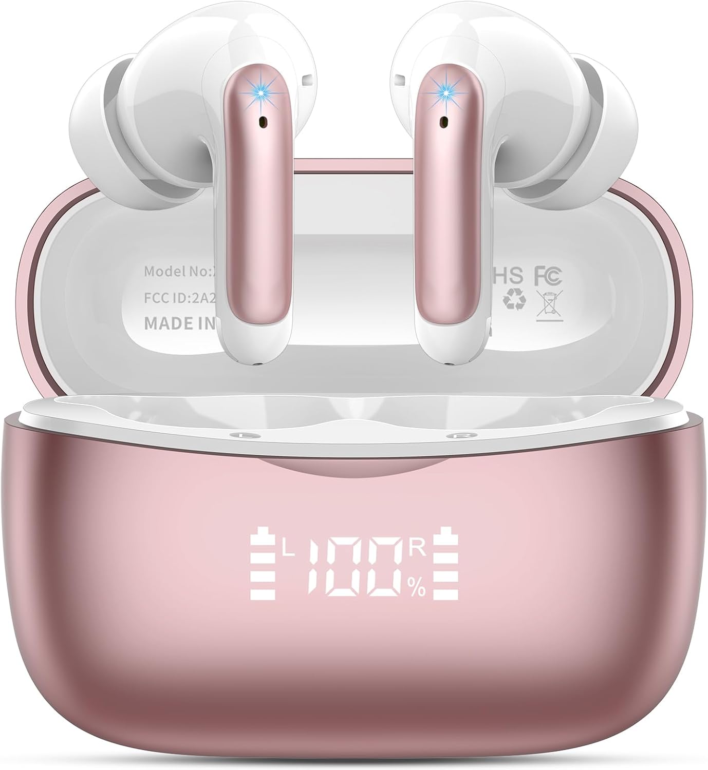 Wireless Earbuds, Bluetooth 5.3 Headphones In Ear with 4 HD microphone, 56H Play...