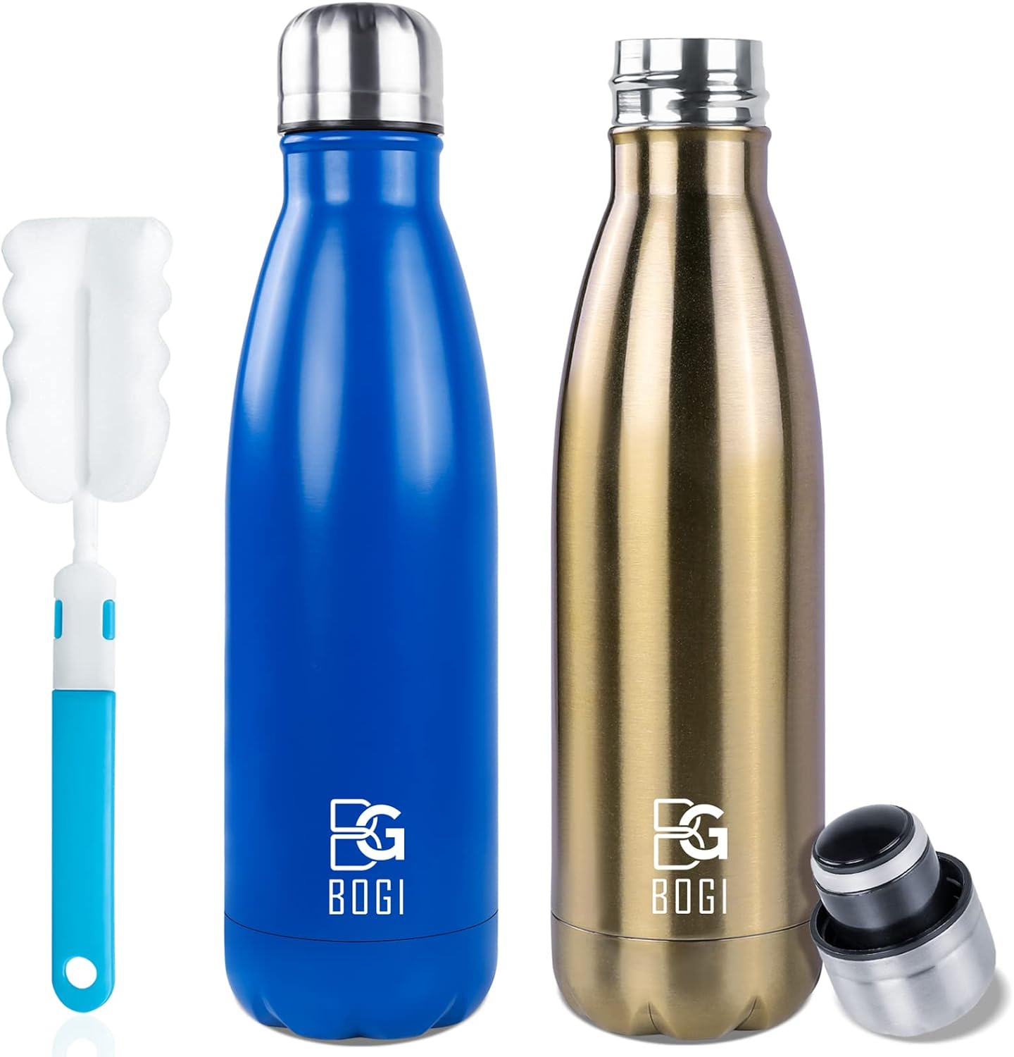 BOGI 2 Pack Insulated Water Bottle, Special Stainless Steel Water Bottle for 500...
