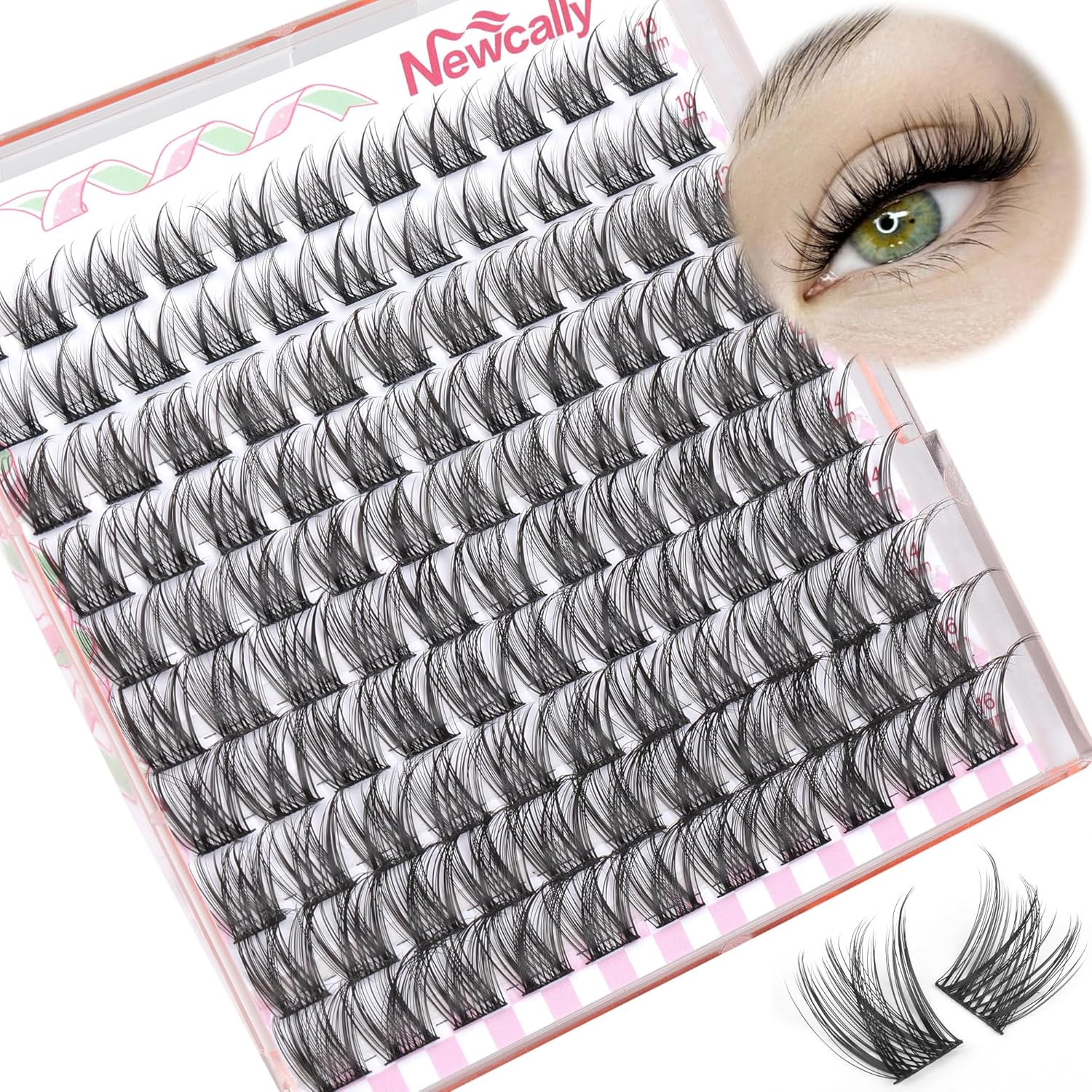 Individual Eyelashes Wispy Natural Lash Clusters 10-16MM DIY Lash Extension C Cu...
