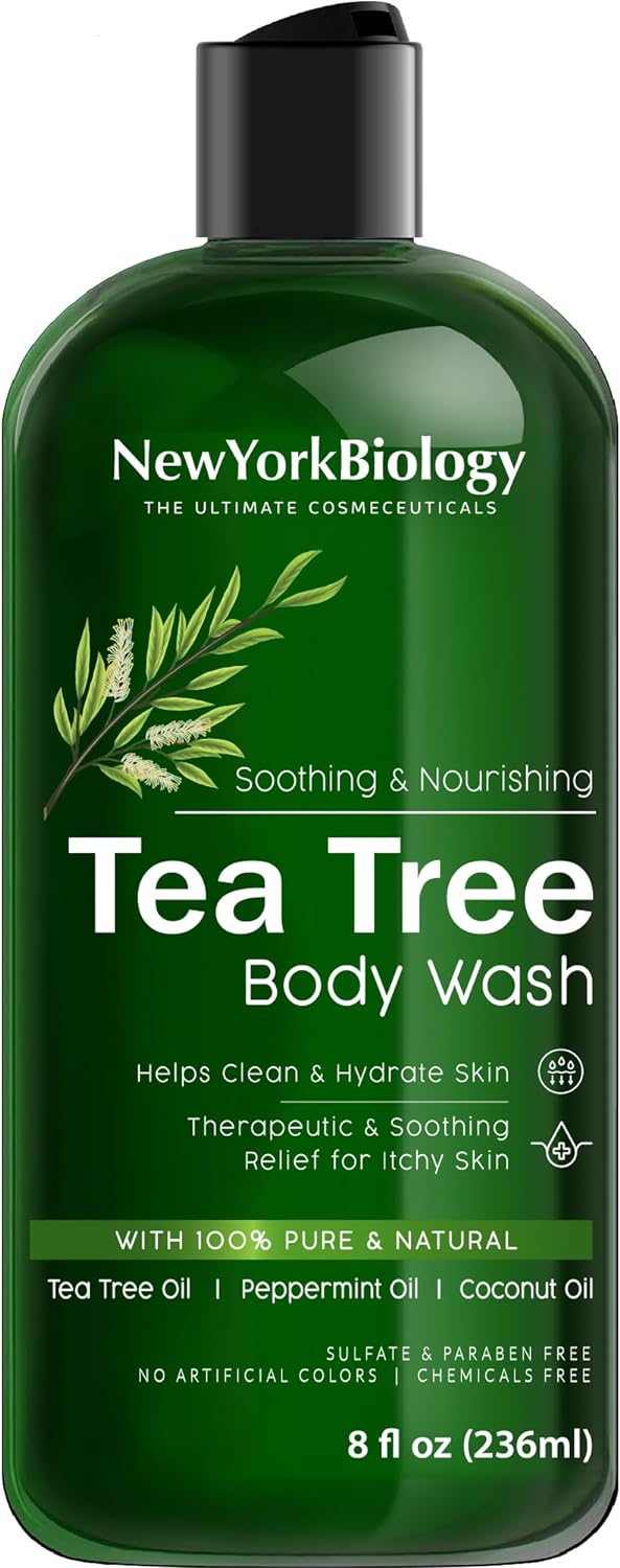 New York Biology Tea Tree Body Wash - Helps Nail Fungus, Athletes Foot, Ringworm...