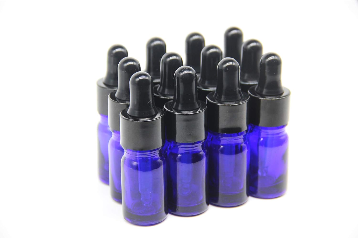 YIZHAO Blue Glass Dropper Bottles, Special Dropper Bottles with Glass Pipette Dr...