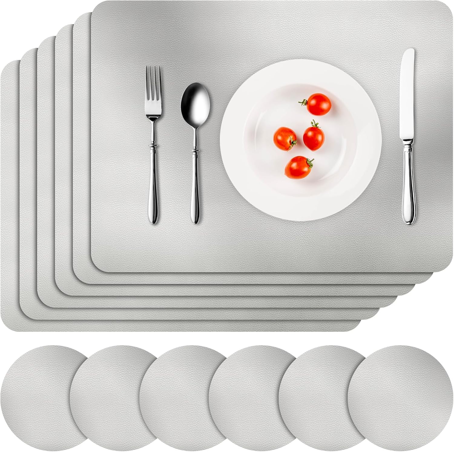 APLKER Placemats and Coasters, Special Heat Insulated PU Leather Table Mats, Inn...