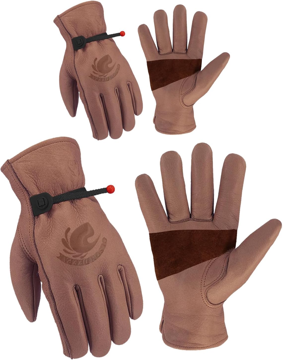 OLSON DEEPAK Gardening Gloves for Men and Women,Thorn Proof Cowhide Leather Glov...