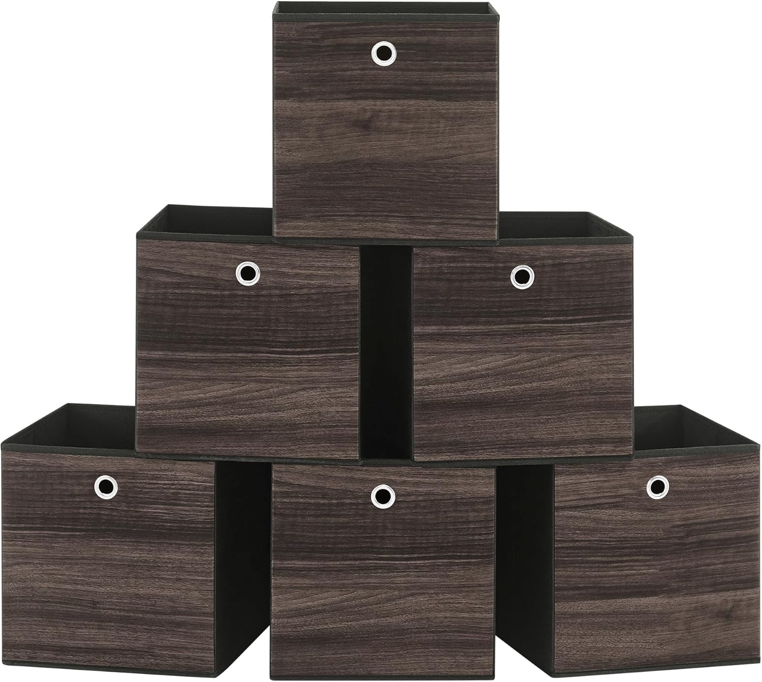 SONGMICS Storage Cubes, Special Set of 6 Storage Bins with Handle, Innovative No...