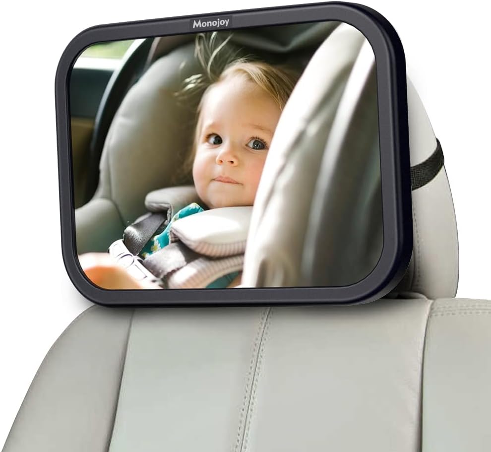 MONOJOY Baby Car Mirror for Back Seat, Baby Car Seat Mirror, Safety Crystal Clea...