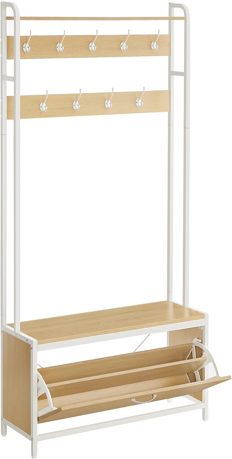 VASAGLE Coat Rack, Special Coat Rack with Shoe Storage, Innovative Hall Tree wit...