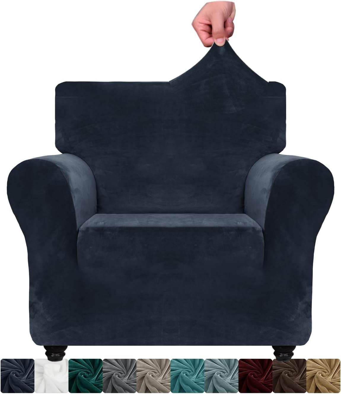XINEAGE 1 Piece Velvet Chair Slipcovers for Living Room High Stretch Chair Cover...