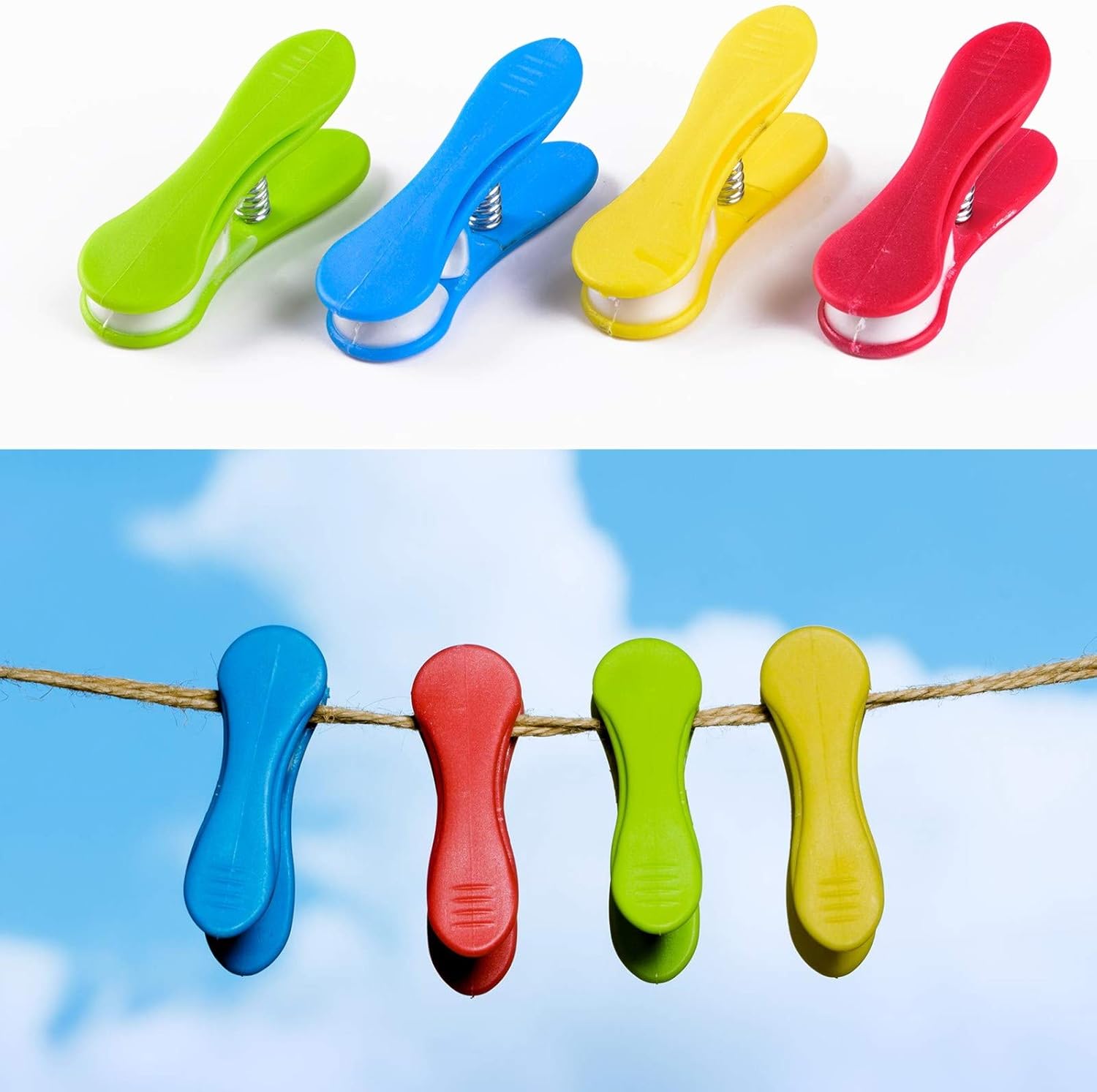 ANGMLN 60 Pieces Soft Clip Non Slip Laundry Clothes Pegs for Washing Line Multic...