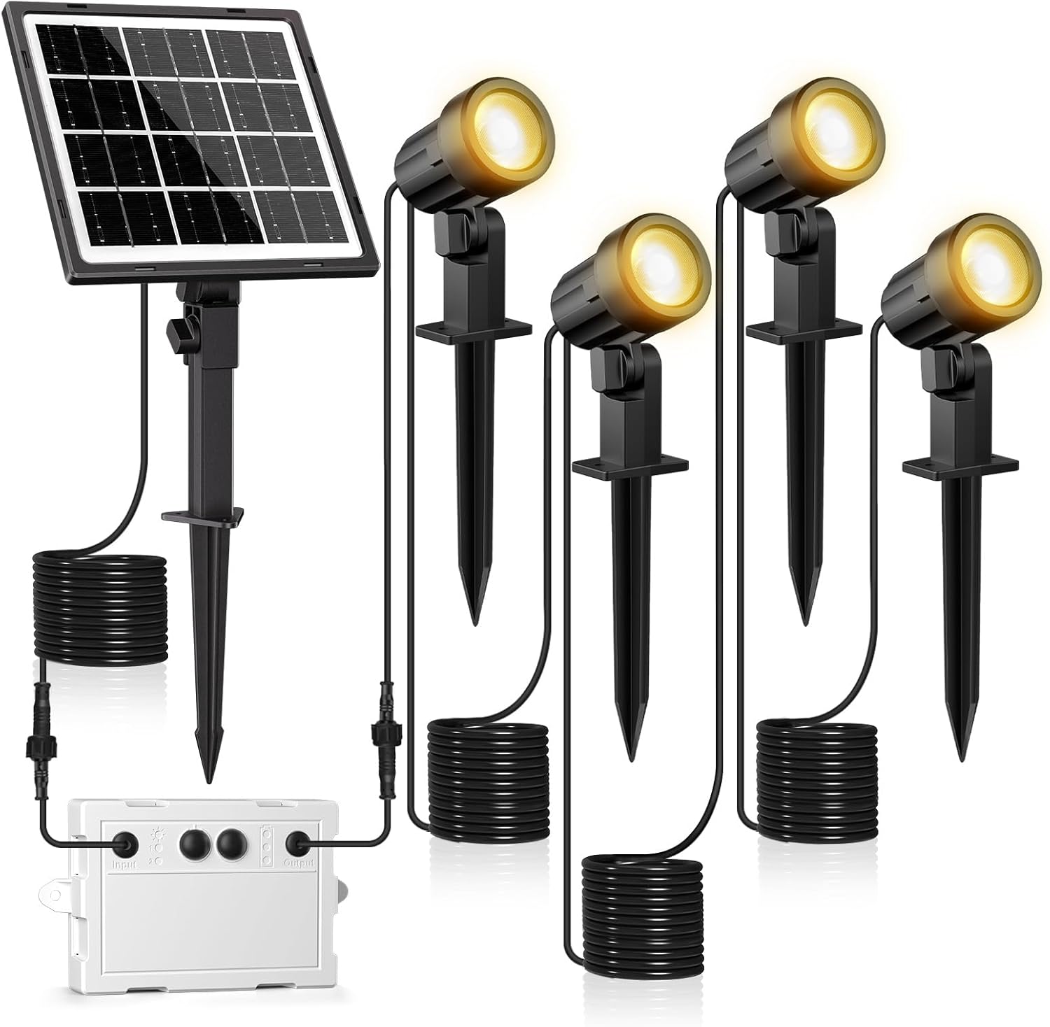 Linke Solar Spot Lights Outdoor Garden, 4 in 1 300...