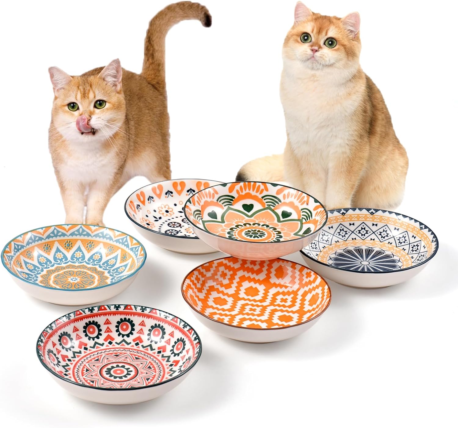 Cat Bowls Ceramic Cat Food Bowl 5.5 Inches Cat Dishes And Bowls Cute Kitten Bowl...