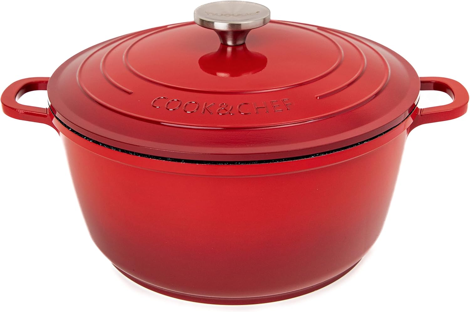 Non-Stick Aluminium Pot with Lid, Sturdy Deep Dutch Oven Casserole Pot with Ergo...