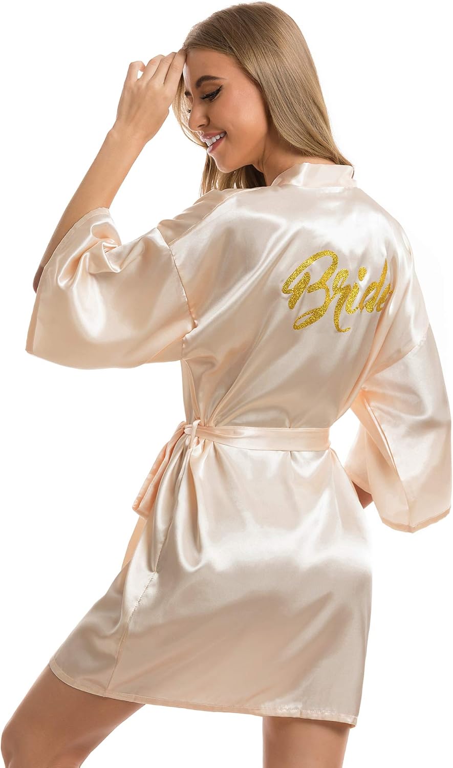 Vlazom Bride Robes, Special Women's Kimono Robe, Innovative Satin Bridesmaid Par...