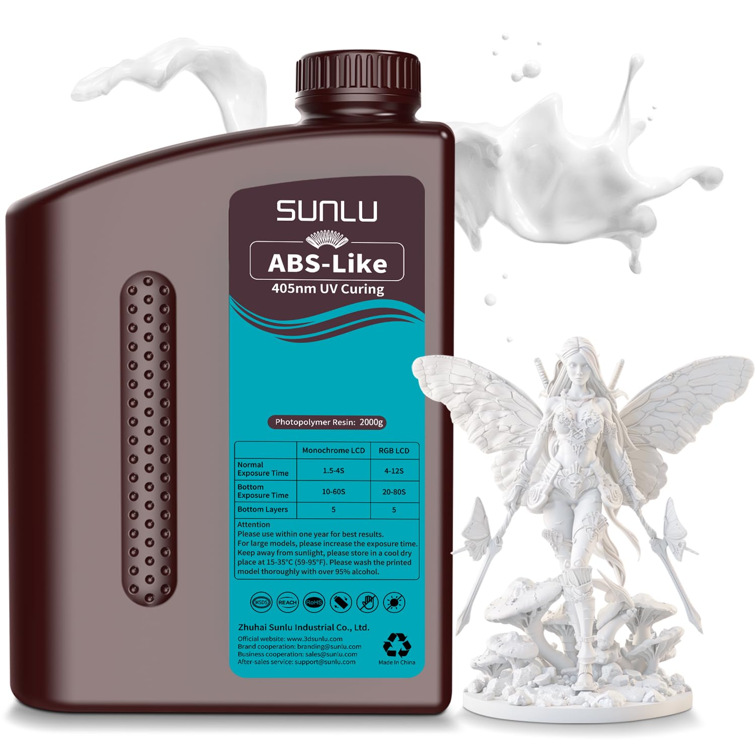 SUNLU 3D Printer Resin, Special Resin for 2KG ABS-Like High Toughness, Innovativ...