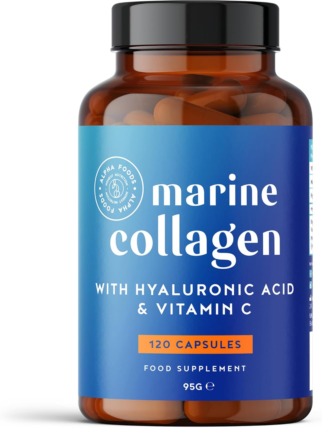 Marine Collagen Capsules 2200mg | Enhanced with Hyaluronic Acid and Vitamin C |...