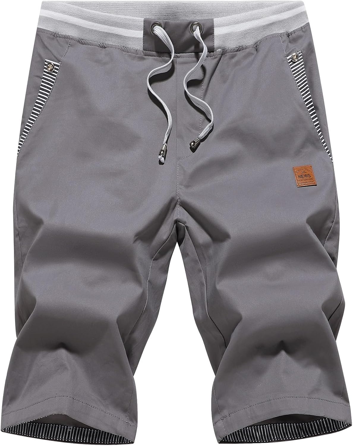 Tansozer Mens Summer Casual Shorts Cotton with Elasticated Waistband S Grey